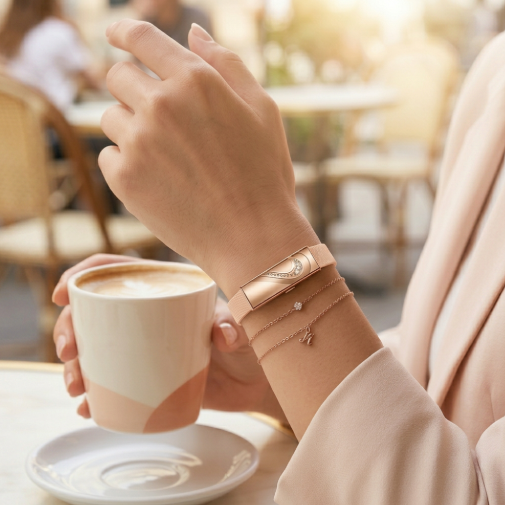 Montre Bracelet Connectée Sorella Doré