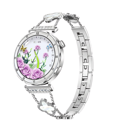 Montre Bracelet Connectée Victoria Floral Argent