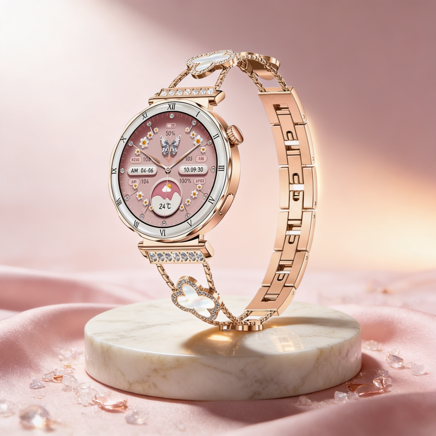 Montre Bracelet Connectée Victoria Acier Rosé