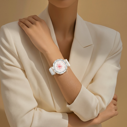 Montre Bracelet Connectée Victoria gris et rose dore