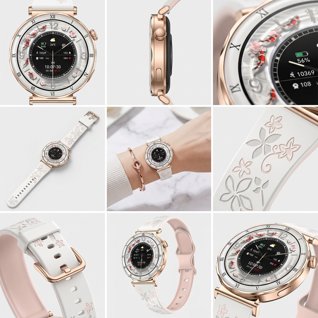 Montre Bracelet Connectée Victoria Rose Blanc