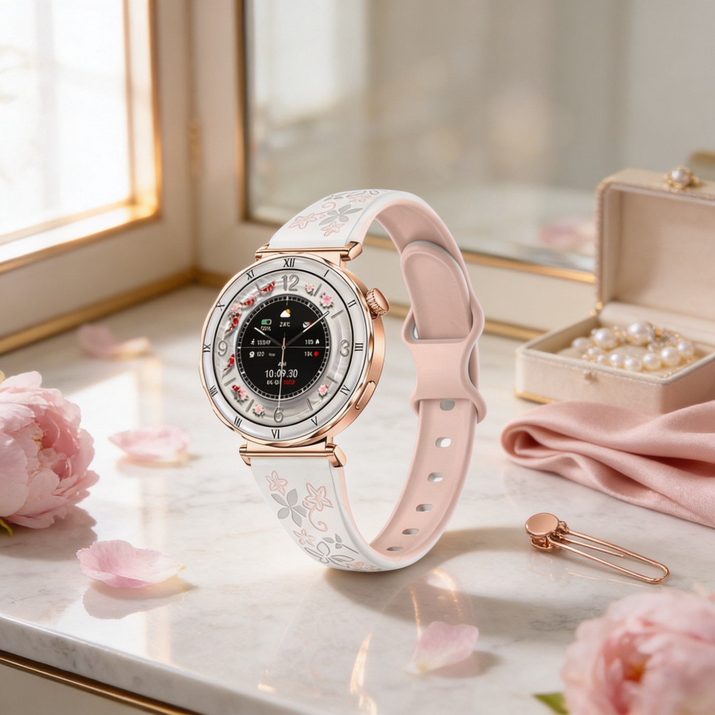 Montre Bracelet Connectée Victoria Rose Blanc
