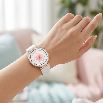 Montre Bracelet Connectée Victoria gris et rose dore