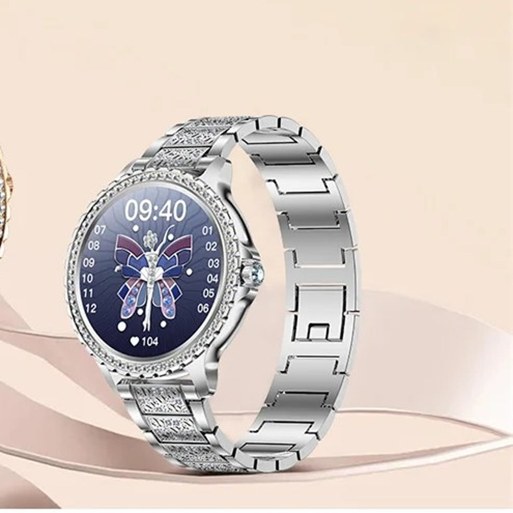 Ligne Diaméa argentée, bracelet acier orné