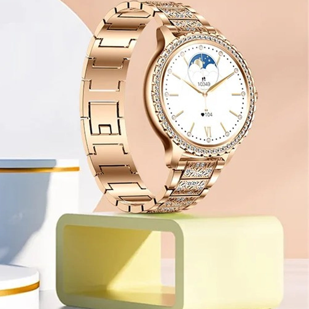 Ligne Diaméa dorée, bracelet acier orné