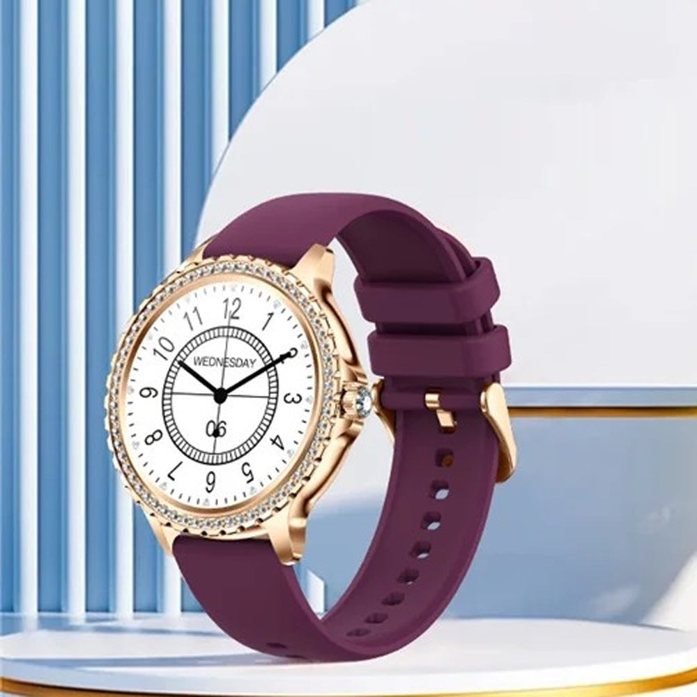 Ligne Diaméa dorée, bracelet silicone violet
