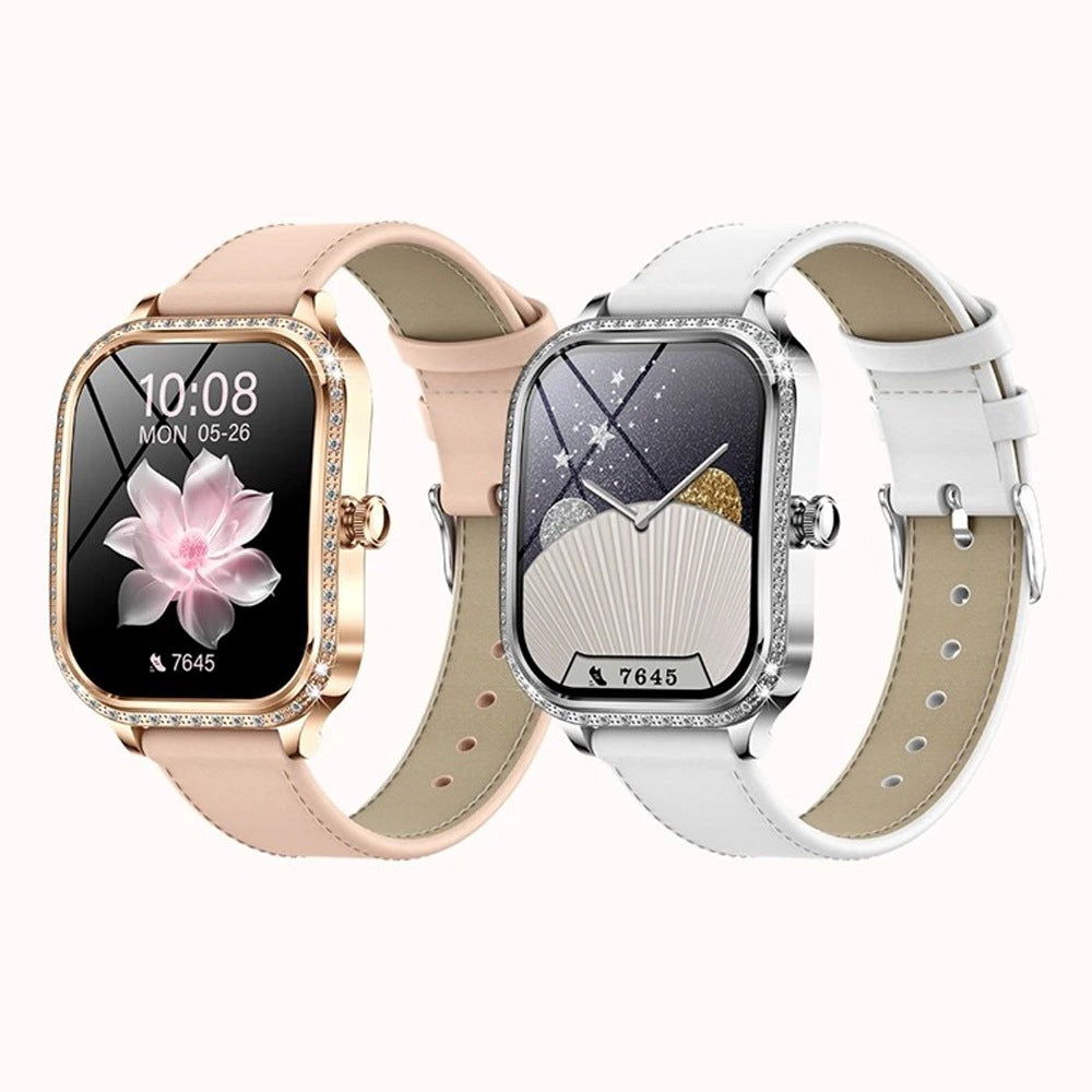 Ligne Cristalie, bracelets cuir rose et blanc