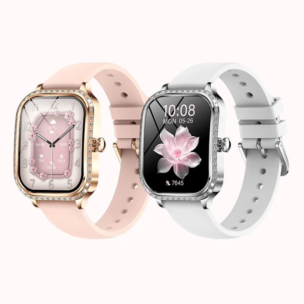 Ligne Cristalie, bracelets silicone rose et blanc