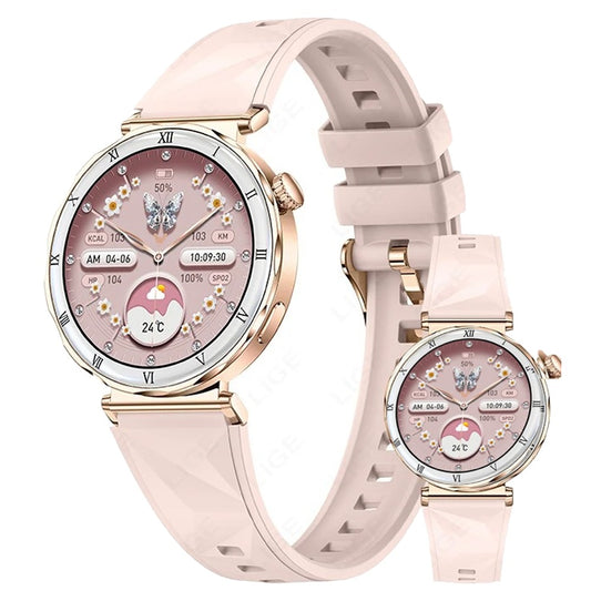 Ligne Vendôme – Doré bracelet silicone rose